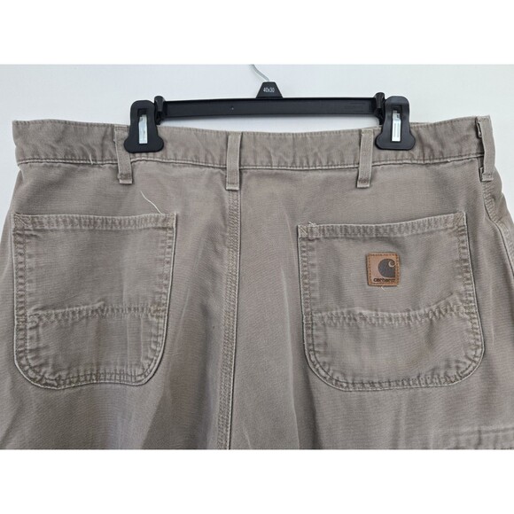 Carhartt Pants Mens 38x32 Brown Dungaree Canvas Carpenter Workwear B175 MUS Work - Picture 5 of 9